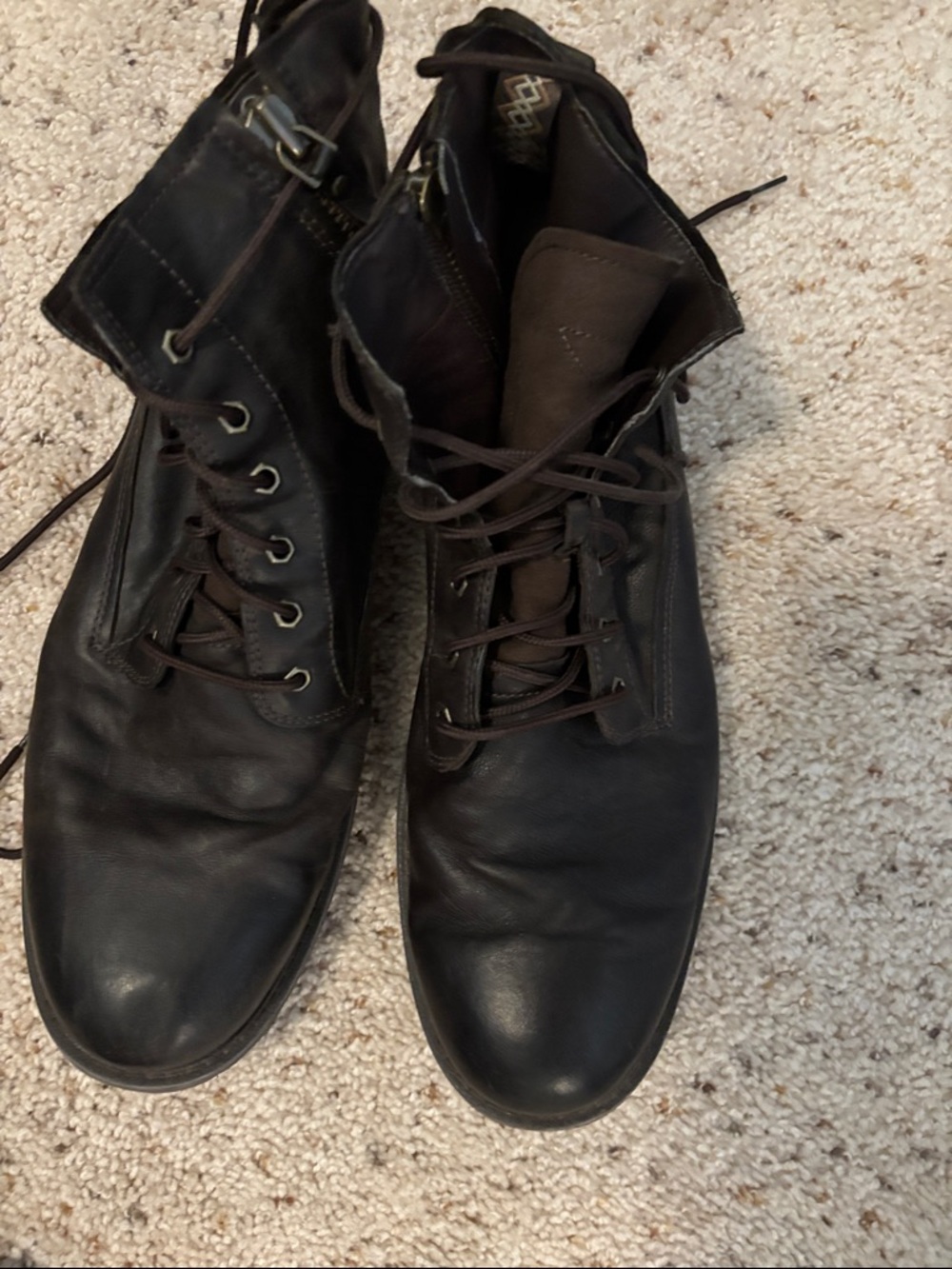 Men's Dark Brown Leather Lace-Up Boots